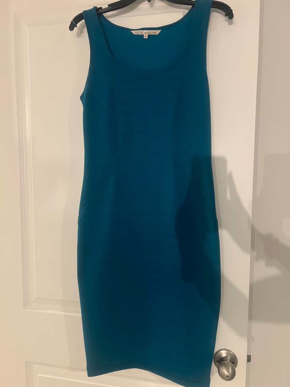 RACHEL Rachel Roy Teal Sleeveless Bodycon Midi Sheath Dress